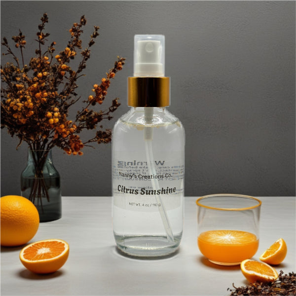 Citrus Sunshine Phthalate-Free Room Spray | 4 oz | Uplifting Mandarin, Lemon & Vanilla | Home & Linen Freshener