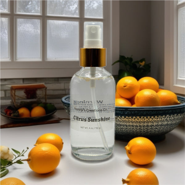 Citrus Sunshine Phthalate-Free Room Spray | 4 oz | Uplifting Mandarin, Lemon & Vanilla | Home & Linen Freshener