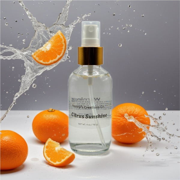 Citrus Sunshine Phthalate-Free Room Spray | 4 oz | Uplifting Mandarin, Lemon & Vanilla | Home & Linen Freshener
