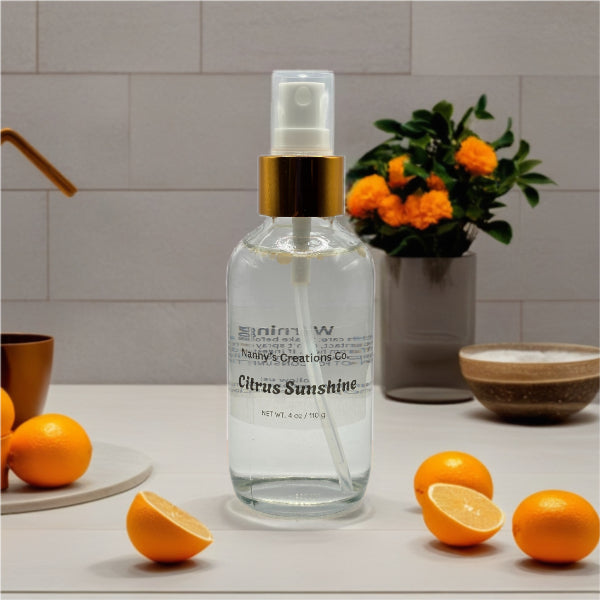 Citrus Sunshine Phthalate-Free Room Spray | 4 oz | Uplifting Mandarin, Lemon & Vanilla | Home & Linen Freshener