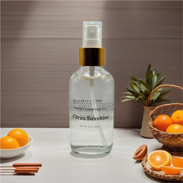Citrus Sunshine Phthalate-Free Room Spray | 4 oz | Uplifting Mandarin, Lemon & Vanilla | Home & Linen Freshener