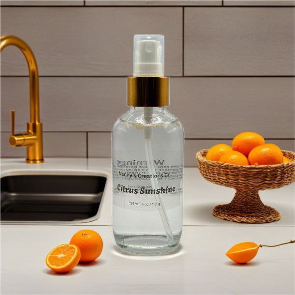 Citrus Sunshine Phthalate-Free Room Spray | 4 oz | Uplifting Mandarin, Lemon & Vanilla | Home & Linen Freshener