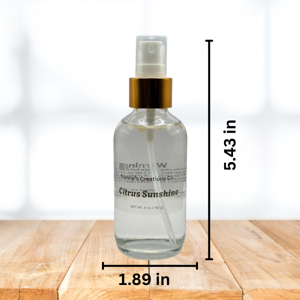 Citrus Sunshine Phthalate-Free Room Spray | 4 oz | Uplifting Mandarin, Lemon & Vanilla | Home & Linen Freshener